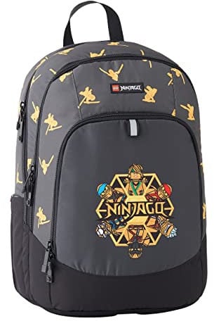LEGO Unisex Kinder Ninjago Schule rund Schulrucksack, Schwarz Gold
