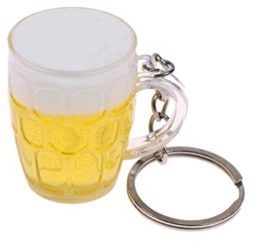 ARFUKA Schlüsselanhänger Simulation Bierkrug Anhänger Autoschlüsselanhänger Schlüsselringe Schlüsselbund Keychain Weihnachtsgeschenke Geburtstaggeschenke Valentinstaggeschenk für Männer und Frauen