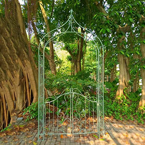 Rosenbogen mit Tor Pforte Rankgitter Torbogen Rankhilfe Gartenbogen for Pflanze Kletterrahmen,Pflanzen zur Unterstützung von Rosen,Gartendekoration,Rasen,Garten,Pergola,Gartenlaube,Innen Außenbereich