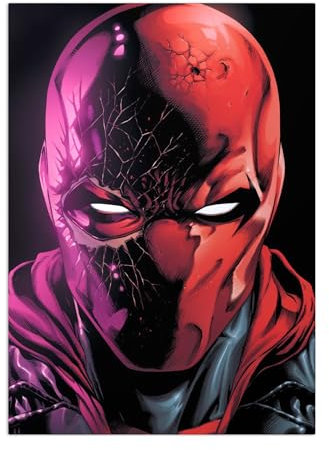 Displate Offiziell DC Comics MetallPoster Magnetische Befestigung Inklusive Lizenziert Bilder Hochwertiges Poster Batman Three Jokers - Red Hood 45 cm x 32 cm