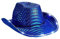 Halloween Hut halloween kostüm damen halloween 2 Rosa Western-Cowboyhut für Damen mit gefiedertem Silberrand und beleuchteter Krempe, stilvolles und auffälliges Accessoire Cowboy (Blue, One Size)