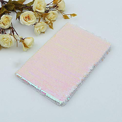 (rosa) Quaderno A5 con paillettes, reversibile, regalo di compleanno per l'uso quotidiano, scrivere progetti, creare elenchi e prendere appunti