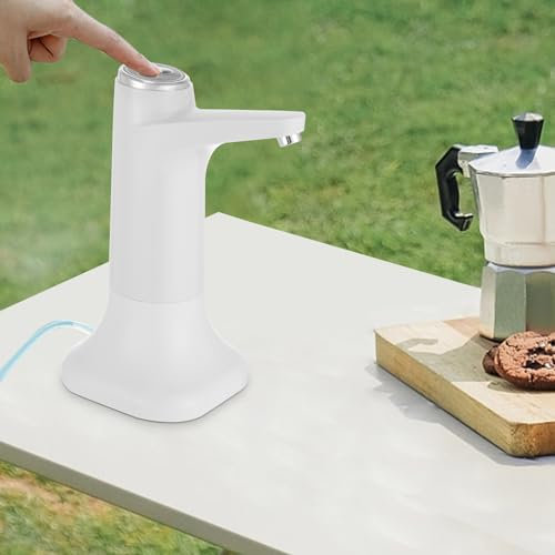 Elektrischer Wasserspender, Pumpe für Wasserflasche, Wiederaufladbarer USB Aufladung Automatische Trinkwasserpumpe, Wasserspender Wasserpumpe für Zuhause Büro Küche Campen (Weiß)