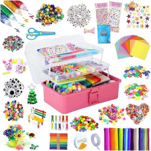 zycBernoi 3000+ Pcs Arts and Crafts Supplies for Kids - Kids Craft kit for Boys & Girls - Craft Box Gift for Ages 4-6, 6-8, 8-12