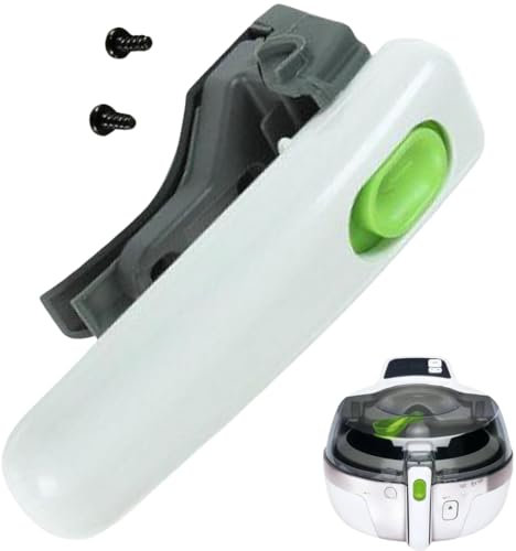 UTIZ Replacement Handle and Screws Set Compatible with Tefal Actifry Fryer AH9000 Series (White Handle with Green Control Knob Button)