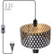 Osasy Hängelampe mit stecker - Unique pendelleuchte für diy-liebhaber mit lampenfassung und Hohl geschnitzt Boho-Stil lampenschirm - deckenlampe (nicht enthalten Glühbirne)