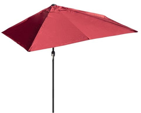DJJYCTNM Demi Parasol – Parasol Balcon de 6,6 Pieds avec Manivelle Facile À Incliner – Demi-parasol Extérieur pour Terrasse – Petit Auvent pour Balcon, Table ou Terrasse (Color : Wine red)
