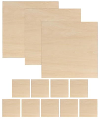 Tagliere in legno artigianale, Tavole in legno per l'artigianato | Realizzazione di tavole di legno non finite | Pezzi di tavola di legno rettangolare sottile, 12 pezzi di legno artigianale in fogli d