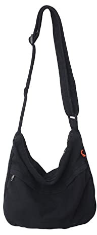 ZBIianxer Umhängetasche mit großem Fassungsvermögen für Damen und Herren, All-Match-Umhängetasche, Studenten, legere Tasche, koreanischer Stil, Segeltuch, Kuriertasche, BK