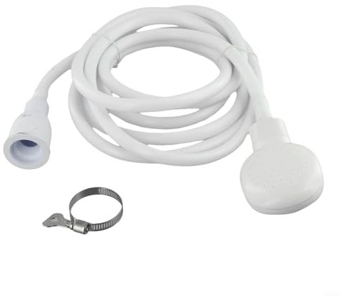 Tuyau de douche et pommeau en caoutchouc - Joint étanche - Parfait pour les robinets de baignoire et de lavabo (2 m)