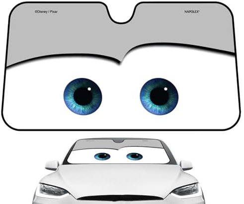 Parasol para Parabrisas Delantero De Coche, para Sol De COC he De Dibujos Animados, Paras OL Auto Delantero Ojos Plegable,para Sol para Parabrisas Interior, 130 X 70 Cm