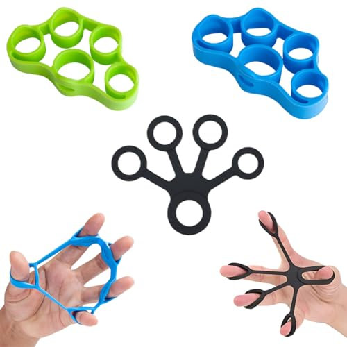 JEYORZY 3x Elastici Mano per Costruire Il Muscolo, Molle Per Mani Per Estensori Delle Dita, Finger Exerciser, Pinza Mano Avambracci Attrezzi, Finger Exerciser, Manopole Mani, per di Lesioni alla Mano