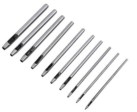 10-teiliges Leder-Stanzwerkzeug zum Basteln von Leder-Rundstanzern, Leder-Stanzwerkzeug-Set, Hohlstanzer-Loch-Bastelset, für Lederhandwerksgürtel 0,5–5 mm