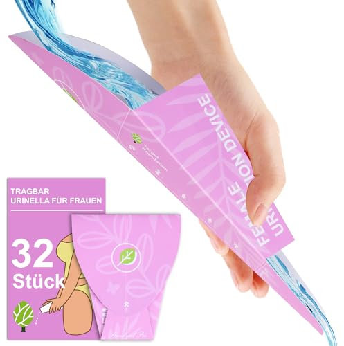 SAICOOS Uriniertrichter für Frauen:32 Pack Tragbares weibliches Urinal-Uriniergerät, Mädchen Urinbecher Stehend, Einweg-Mini-Urin, She Pee Buddy für Reisen, Camping, Pinkeln, Wandern, Festival, Rave