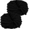 Hengrongshen Dicke Wolle Dickes Garn 2 Stück 500g, Chunky Yarn, Chunky Wool, Armstricken Wolle zum Häkeln für Decke, XXL Riesen Wolle Perfekt zum Weben von Schals Mützen Haustier Nest - Schwarz