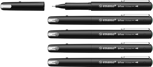 STABILO dr!ver - Premium Fineliner - Fine | Pack of 5 - Green