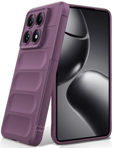 BonYonka Cover per Xiaomi 14T Pro, Custodia in Silicone Morbido TPU, Custodia Antiurto con Strato Interno in Fibra e Protezione della Fotocamera, Viola