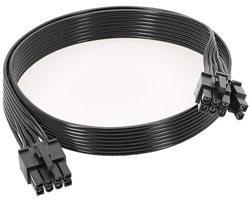 Buaak PCIE Cable Compatible with ARESGAME, Thermaltake, Corsair, 70cm 8 Pin to 6+2 Pin Male to Male PSU Power Adapter GPU Cable, PSU Modular Power Supply PCIE Extension Cable