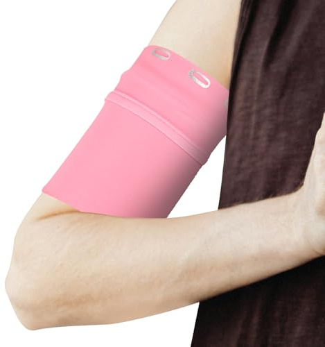 PATIKIL Bracciale Universale Per Corsa 6.69x5.12 Bracciali Sport Rosa | Per Telefono Con Tasca Con Zip, Per Chiavi Auricolari Carte Di Credito, Palestra Allenamento Esercizio