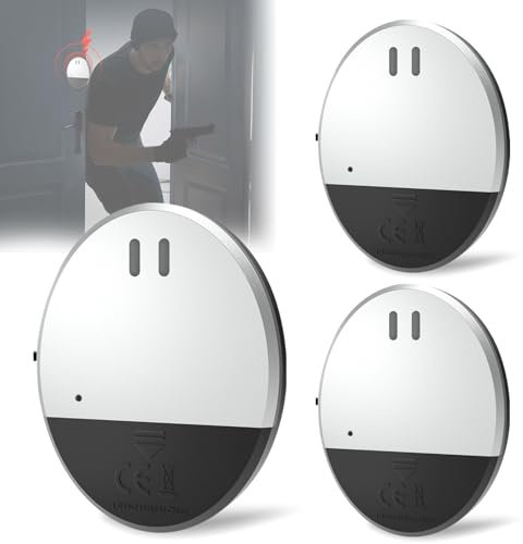 Hengrongshen 3 Stück Fensteralarm, Glasbruchmelder, Fenstersicherung Einbruchschutz, Türalarm für Sicherheit und Diebstahlschutz für Familien, Kinder, Hotels