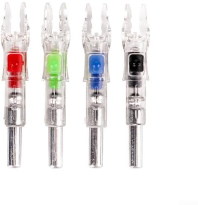 ComfyHarbor Lot de 3 encoches de flèche lumineuses, accessoires lumineux à éclairage automatique, conçus pour s'adapter aux arbres de flèche d'un diamètre intérieur de 6,2 mm (coloré)