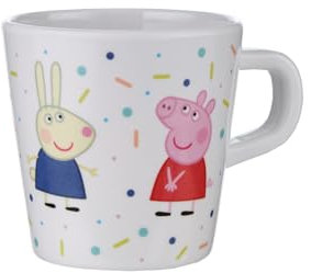Peppa Pig Kinder-Tasse, Melamin, 180 ml, ergonomischer Griff, spülmaschinenfest, mehrfarbig