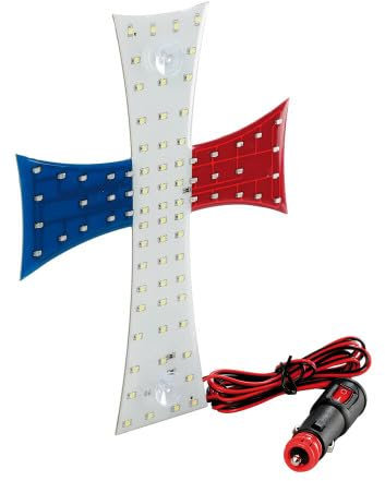 Ardillion Panneau LED 24 V Croix Drapeau Français 25 cm Plaque Camion Maison Interrupteur On Off
