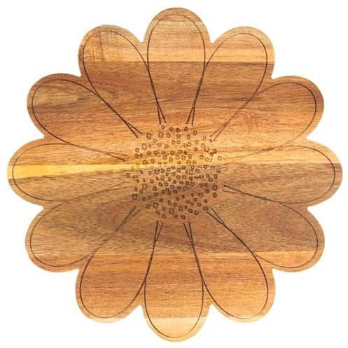 FAHAAM Wooden Flower-Shaped Serving Board, Bamboo Cutting Board, Non Slip Chopping Board Mat, Cutting Vegetables Board, Kitchen Wooden Chopping Board, Party Serving Boards for Home.