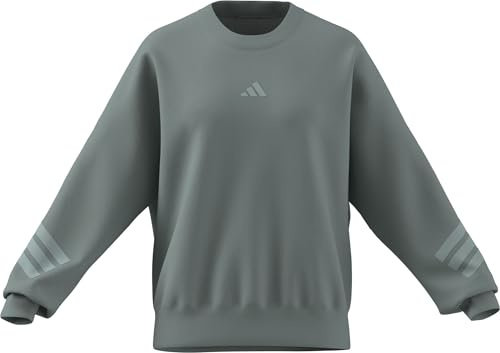 adidas Women's FUTURE ICONS THREE STRIPES SWEATSHIRT, Wonder Sage, L