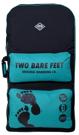 Two Bare Feet 44 Double Bodyboard Carry Bag – Heavy Duty, Large Capacity for Two Boards – Padded Shoulder Strap, Durable Zippers, Travel & Beach Ready – Multiple Colours (Teal)