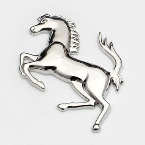 JLJTTBD Auto Emblema per all Ferrari Models, Logo Emblema Sticker Stemmi Badge, Auto Body Decorazioni Accessori,Silver-B