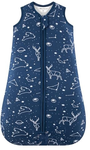 Mosebears Baby Schlafsack Winter 2.5 Tog,100% Baumwolle Baby Winterschlafsack für Babys 0-24 Monate,(Navy Blue,S(0-6 Monate))