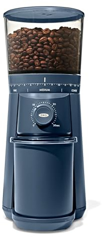 OXO Brew Conical Burr Coffee Grinder — Storm Blue | Stainless Steel, One-Touch Automatic Smart Grind, 15 Settings For Espresso, French Press, Cold Brew
