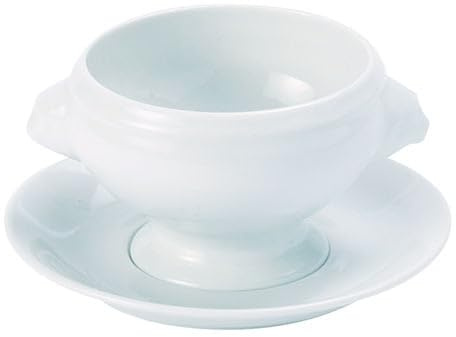 We Can Source It Ltd Lion Head Soup Bowl Set of 6, 400ml / 14oz White Porcelain Bowls Ideal for Serving Soup Restaurants Catering Home Dining Dishwasher, Microwave & Oven Safe