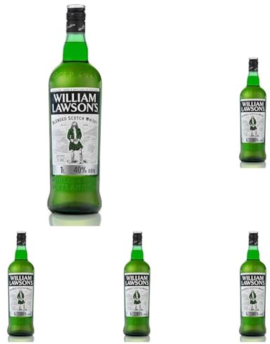 William Lawson's Whisky Blended Scotch, 40% Vol, 100cL / 1L, Spirit avec du Malt Fruité (Lot de 5)