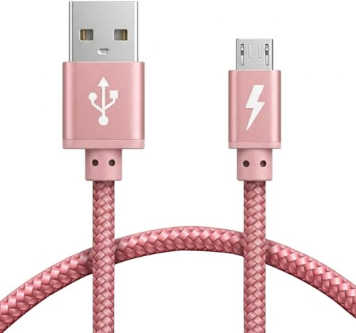 iSOUL Micro USB Cable, Rose Gold 1M Android Charger Cable 2.4A Nylon Braided Fast Charging Cables for PS4, Samsung Galaxy S7 S6 S5 J7 J5 J6 J3, Note, LG, Nexus, Nokia, Xbox, HTC,Sony, Kindle Fire