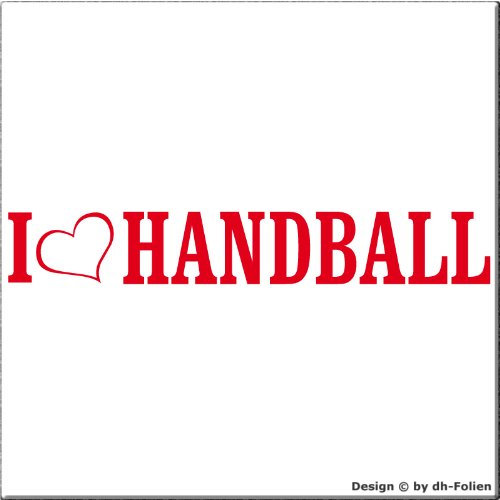 cartattoo4you® AL-00682 | I Love (als Herz) Handball | Autoaufkleber Aufkleber Farbe hellrot, in 24 Farben erhältlich, glänzend 20 x 3 cm Waschstrassenfest, Motiv Copyright by dh-Folien