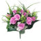 38cm Artificial Silk Pink Rose & Grass Bush with Gyp & Foliage - 12 flower heads- Wedding Grave Home Decoration