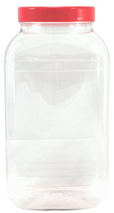 Britten & James Plastic Jars Large Square 4430ml Red Lids [Pack of 2]