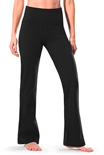 Safort - Pantaloni da yoga alti, con cavallo da 71/76/81/86 cm, 4 tasche, UPF50+ - Nero - XL