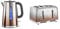 Russell Hobbs 25113 Polished Eclipse Ombre Electric Kettle, Stainless Steel, 3000 W, 1.7 Litre, Copper Sunset with 4 Slice Toaster