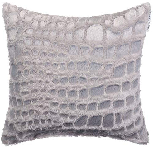 Brandsseller - Nerzkissen Fellimitat Dekokissen Zierkissen Couchkissen Sofakissen - besonders weich und kuschelig - in Verschiedene Motive (40x40 cm, Motiv 2 - Anthrazit)