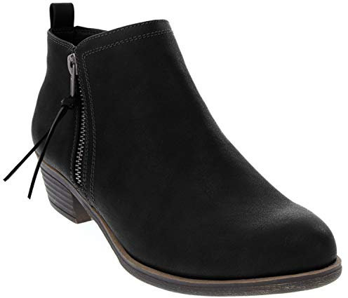LONDON FOG Damen Tina Ankle Bootie, Schwarz Fx Sde, 37 EU