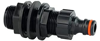 GASMIS Pasamuros con Conector de Grifo, Rebosadero 1 Macho - 33.2 mm, Conector de Tanque de Agua con Tuerca y Junta, 2 Unidades