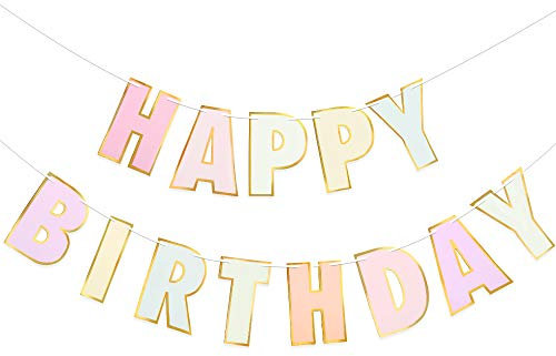 Happy Birthday Banner Girlande Wimpelkette Bunte Geburtstag Girlande Pastellfarbe Geburtstagsgirlande für Kinder Mädchen Geburtstagsdeko (Bunt)