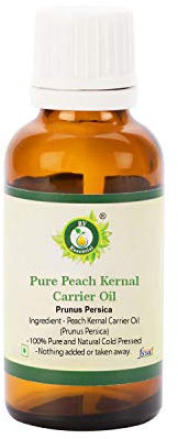Peach Kernal Oil | Prunus Persica | Olio kernel pesca | Per pelle | Per capelli | Per corpo | Per Diffusore | 100% puro | Pressato a freddo | Peach Kernal Oil | 100ml | 3.38oz By R V Essential