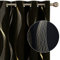Deconovo Lot de 2 Rideaux Doré Motif Ligne Occultant Thermique Anti Froid, 117x138 CM, Rideau à Oeillets Désign Moderne Chambre Maison Salon, Noir