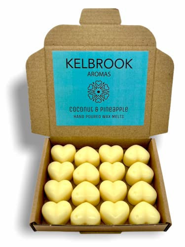 Wachsschmelzen, Kokosnuss und Ananas, 16 Stück, starker Duft, hergestellt in Großbritannien, plastikfrei, vegan