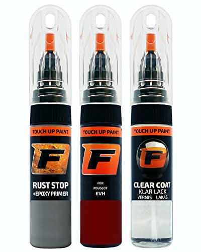 FIRANTO Lackstift Autolack Reparaturset für Citroen EVH Rouge Elixir - 3-in-1 Autolack Kratzer Reparaturstift 15ml Grundierung, Klarlack