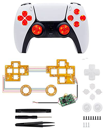 LiLiTok FPS5 Controller LED-Lichtplatine, 6-farbige Leuchtplatine, kompatibel mit PS5 Wireless Handle Vibration Controller Leuchtplatte mit Werkzeug